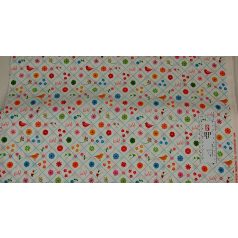  Pamutvászon - 225 - Apró színes figurák - apró mintás 110 cm széles - 10 cm