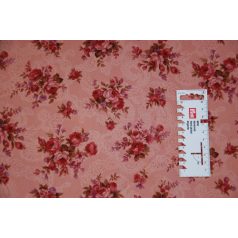   Pamutvászon - 303 - Rózsacsokor rózsaszínes alapon - 110 cm széles - 10 cm