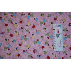   Pamutvászon - 406 - Szerelmes madárkák - apró mintás 110 cm széles - 10 cm