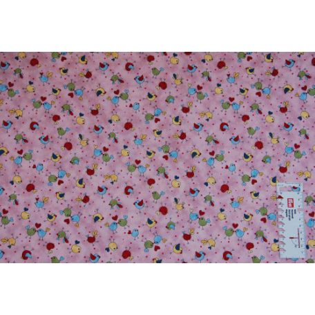 Pamutvászon - 406 - Szerelmes madárkák - apró mintás 110 cm széles - 10 cm