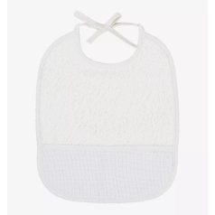 Fehér hímezhető DMC előke - rávarrt kongré csíkkal