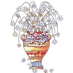   Michael Powell keresztszemes készlet - Virágok vázában - X55