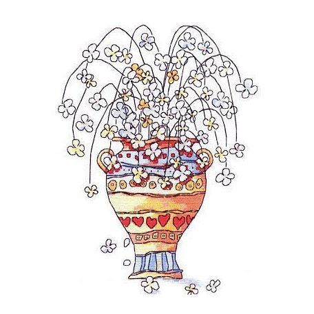 Michael Powell keresztszemes készlet - Virágok vázában - X55