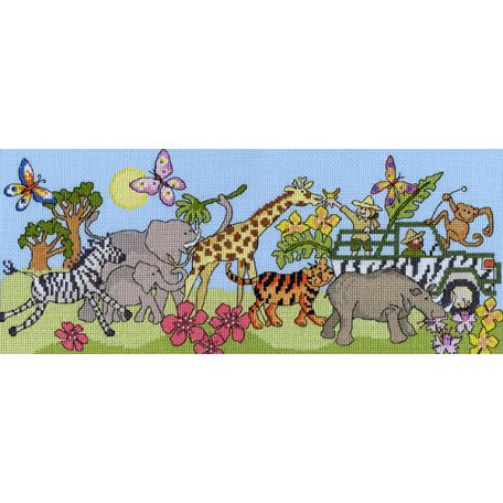 Szafari-móka - Bothy Threads XJR24- keresztszemes készlet - 38 x 16 cm